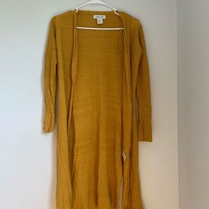 Golden yellow long cardigan